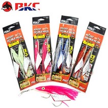 백경 대구 만쿨채비 2단훅 대구꼴뚜기 쌍바늘 (2개입) 홀로그램어피 장축광튜브 BK888, 야광