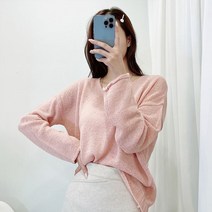 캐시얼 브이넥 소매 돌돌이 여리핏 니트