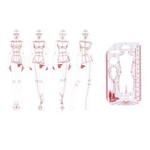 제도판 패션 천 디자인 눈금자 일러스트