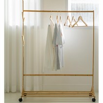 쇼핑몰 옷정리 바퀴 나무 옷행거 수납행거 코트랙, 100cm(대)