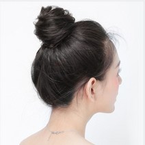 똥머리 가발 면접 승무원 머리 가채 곱창 당고머리, 1개, 라이트브라운