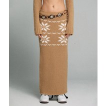 SCULPTOR Nordic Knit Maxi Skirt Carmel
