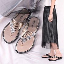 큐빅 꽃송이 트리플 장식 3컬러 230-250 21jl0096 1cm PVC 가벼운 패션 슬리퍼