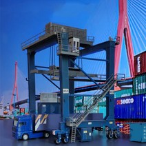 1 87 모델 기차 호 스케일 컨테이너 크레인 diy 빌딩 키트 정적 건축 현장 액세서리 212062