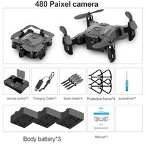 새로운 미니 드론 V2 4K 1080P HD 카메라 와이파이 Fpv 기압 고도 홀드 접이식 쿼드콥터 RC 드론 아이 장난감 선물, 협동사, V2 480P-3배터리