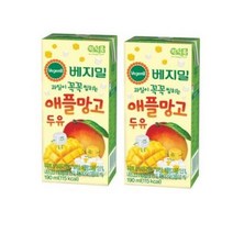 베지밀 과일이 꼭꼭 씹히는 애플망고 두유, 190ml, 21개