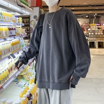 [옷잘남] 남여공용 오버핏 맨투맨 라운드넥 핑커홀 IS-TS21