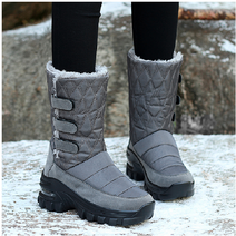 방한 방풍 발 보온 스노우 8cm 키높이 부츠 앵클 숏 퍼 부츠