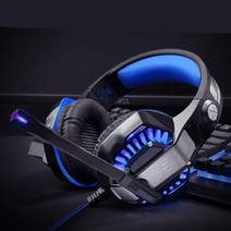 업소용 게이밍 전용 헤드셋 배그 롤 피시방 서든 스팀 온라인수업 팀보 게임용 음악감상 인터넷강의 어학용, 오션블루