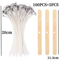 향초만들기2.6-20cm 50/100PCS 목화 양초 세트 무연 왁스 순수 코튼 코어 DIY 만들기 Pre-Waxed Wicks 촛불, 12 Wick Holder Set-20cm
