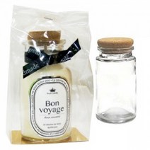 [캔들만들기 용기] 허브원형 유리용기 150ml 코르크캡 포함, 단품