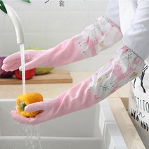 다용도 주방 고무장갑 설거지장갑 김장 손목장갑 2종, A타입, S, 핑크