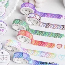DIY 하트 데코 마스킹테이프 떼어쓰는 마테 다꾸 파스텔 디자인 다이어리꾸미기 1개, 02.칼라혼합
