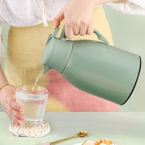 WERSH 스마트 보온병 가정용 보온병 보온병 온도표시 커피포트 보온병, 레드, 1L