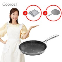 쿡셀 후라이팬 싱글코팅 블랙큐브 IH 스테인레스 인덕션 계란 후라이팬 (사은품증정), 20cm, 20cm(사은품 기름막이)