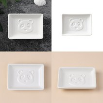 도자기 입체 소스그릇 사각 판다C 소스종지 소스종지 간장접시