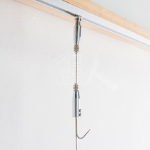 철물인 와이어 액자걸이 (천장설치 - 간편레일 사용), 1개, (천장-간편레일사용) 원터치 (일반 대) - 실버