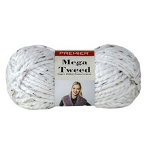 프리미어얀스 메가 트위드 뜨개실, 68m, White, 1개
