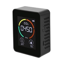 이산화탄소 복합가스 co2 가스 측정기 경보기 3 in 1 대기 질 모니터 반도체 센서 일산화탄소 센서 휴대용 type-c 충전 가스 감지기 분석 기기, 검은색