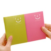 PKFARM (1+1)미니 스마일 노트 랜덤색상 문구 수첩 학생수첩, *1P+1P(총 2P), 랜덤색상발송