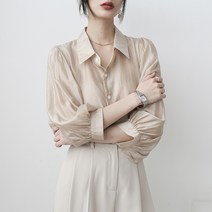 하이 센스 셔츠 여성 틈새 느슨한