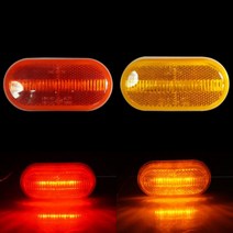 24V 4LED 타원형 사이드램프(SL-25) 윙바디 차폭등, 옐로우색상