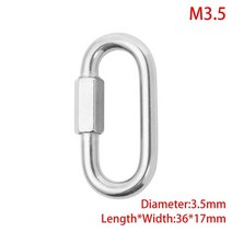 스테인레스 스틸 나사 잠금 등산 기어 Carabiner 빠른 링크 안전 스냅 후크 체인 연결 링 버클, [02] M35