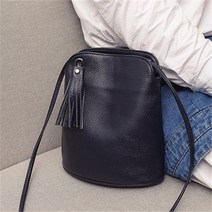 에쉬울프 소가죽 수술 핸드폰가방 미니 원통 포켓 폰크로스백