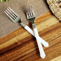홈파티 플레이팅 포크 (10개입), 화이트