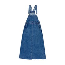 여성 레트로 오버롤 데님 원피스