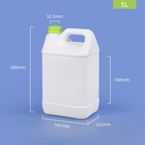 5 리터 플라스틱 밀폐 병 식품 학년 사각형 액체 제리 캔 HDPE 컨테이너 젤 샴푸 다목적 핫 1Pcs, 5L 화이트, 1개