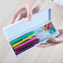 인형 도구 골드 레이스 선물 심플 미끄럼방지 취미 핸드 공구세트 코바늘 풀세트, 코바늘 9종 1개씩 (플라스틱박스+마크버튼 배달)
