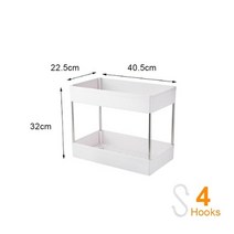 이동식 수납 카트 계층 슬림 좁은 보관 모바일 선반 유닛 서랍 주최자 주방 욕실 세탁, 2층 와이드 원