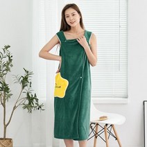 플러스 사이즈 웨어러블 마이크로 화이버 목욕 가운 숙녀 샤워 숙녀 소프트 타올 홈 섬유 목욕 타월 사우나 타월 욕실, Green_100X125 CM