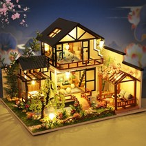 일본전통가옥 DIY 미니어처하우스 만들기 디오라마 조립 모형 키덜트 카페개업 집들이 쓸모없는 선물, 이미지참조, 하우스