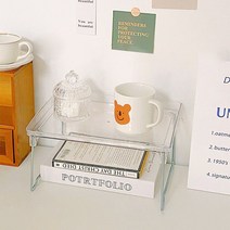 민무늬 아크릴 트레이 접이식 투명 주방 화장대 화장품 선반 정리대 향수 진열대