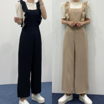 [에이스토리] 당일발송 프릴 와이드 점프슈트 멜빵바지