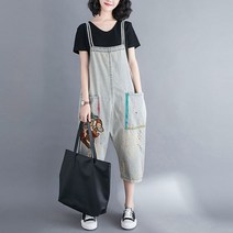 ANYOU 여자 데님 멜빵바지 여성점프수트 청바지 점프수트
