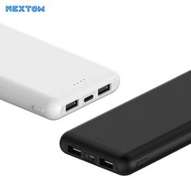 넥스톰 슬림 듀얼 보조배터리 10000mAh + 5핀케이블 + C타입젠더 + 8핀젠더 NXT-10000A 블랙