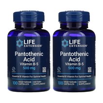 2개 라이프익스텐션 판토텐산 500 mg 100베지테리안캡슐 판토텐산칼슘 비타민 B 비 5