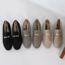 3cm 여성로퍼 퍼로퍼 심플 스웨이드 로퍼 털안감단화