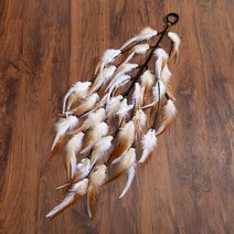 보헤미안 깃털 머리띠 스 크런치 탄성 헤어 밴드 여성 소녀 직조 헤어 액세서리 헤어 로프 껌 고무 밴드