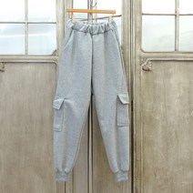 이힝 도톰 기모 카고 밴딩 조거팬츠