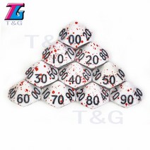 Tamp g 10 개대 다면체 d4 d20 멀티 사이드 주사위 dnd 게임 재미 있은 파티 보드 게임에 대 한 불투명 한 디지털 주사위, 10개 d00-90
