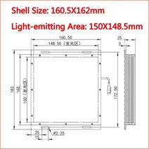 24V 머신 비전 검사 LED 백라이트 감지 및 인식 백 램프, 150mmX150mm_Green Light