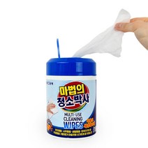 원룸 청소용 뽑아쓰는 올인원 무세제 물티슈 2개 청소용티슈 사무용 클리닝티슈 청소티슈 기름때제거, 청소박사원통형180매