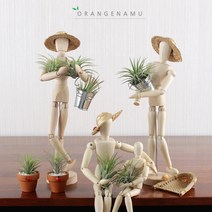 [오렌지나무] 목각인형 인테리어 우드 틸란 토이set, 1.인형중set(양동이+틸란 소+밀짚)