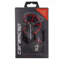 자전거 변속기 로드 바이크 탄소 섬유 세라믹 베어링 가이드 휠 리어 풀리, 스램 레드, CS 로고