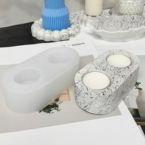석고트레이 티라이트 캔들받침 2구 홀더 몰드 인테리어DIY 소품만들기