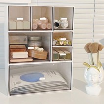 똑소녀 미니서랍 투명 수납함 책상 꾸미기 정리 문구 정리함 3종 세트 3type, A타입(화이트3종1세트), 1세트